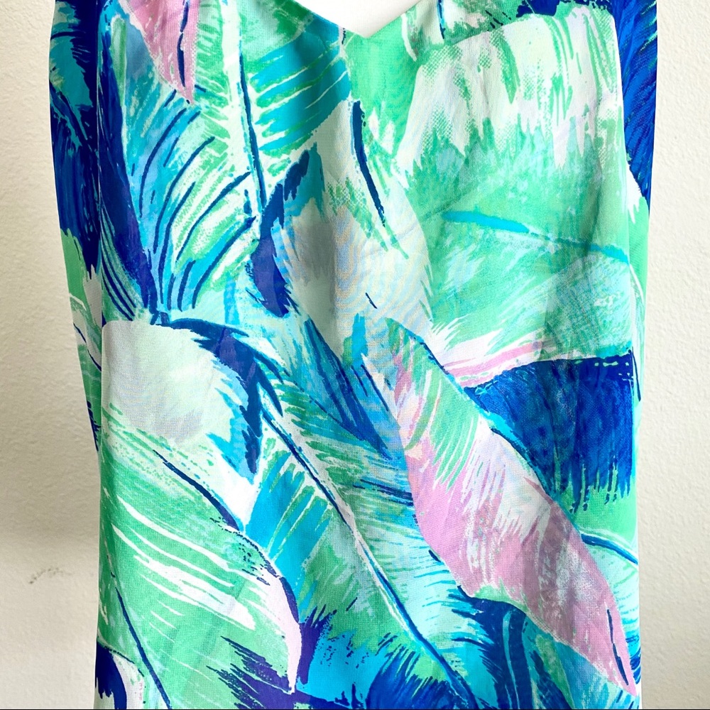 Show Me Your Mumu Tropical Leaf Print Halter Top L - Picture 2 of 6